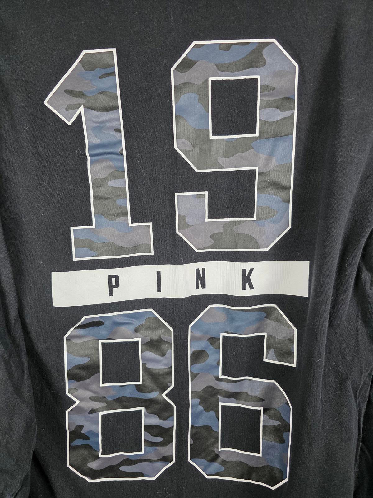 Victorias Secret PINK Oversized Campus Tee Shirt Camo camouflate 1986 Small