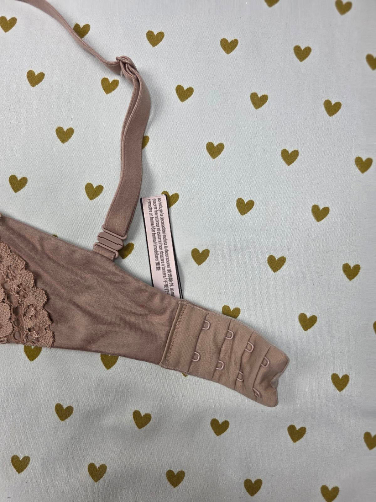 Victorias Secret Beige Lace BODY BY Unlined Demi Bra 32DD