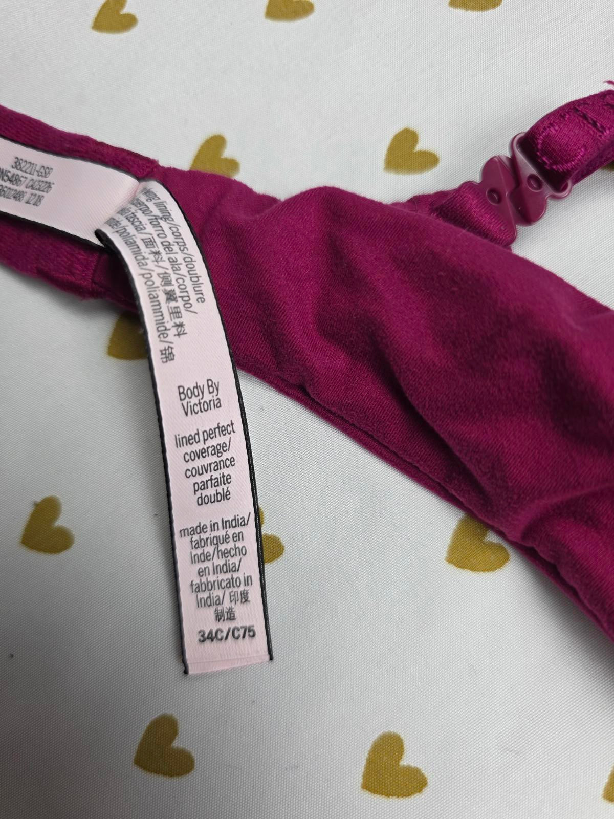 Victorias Secret BODY BY Lined Perfect Coverage Bra 34C