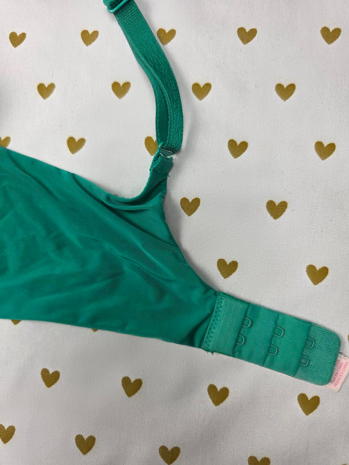 Victorias Secret GREEN Satin 34DD Demi Balconette Bra