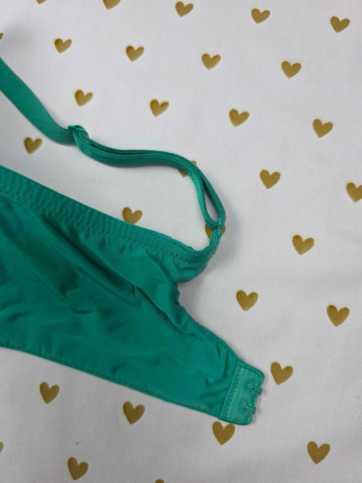 Victorias Secret GREEN Satin 34DD Demi Balconette Bra