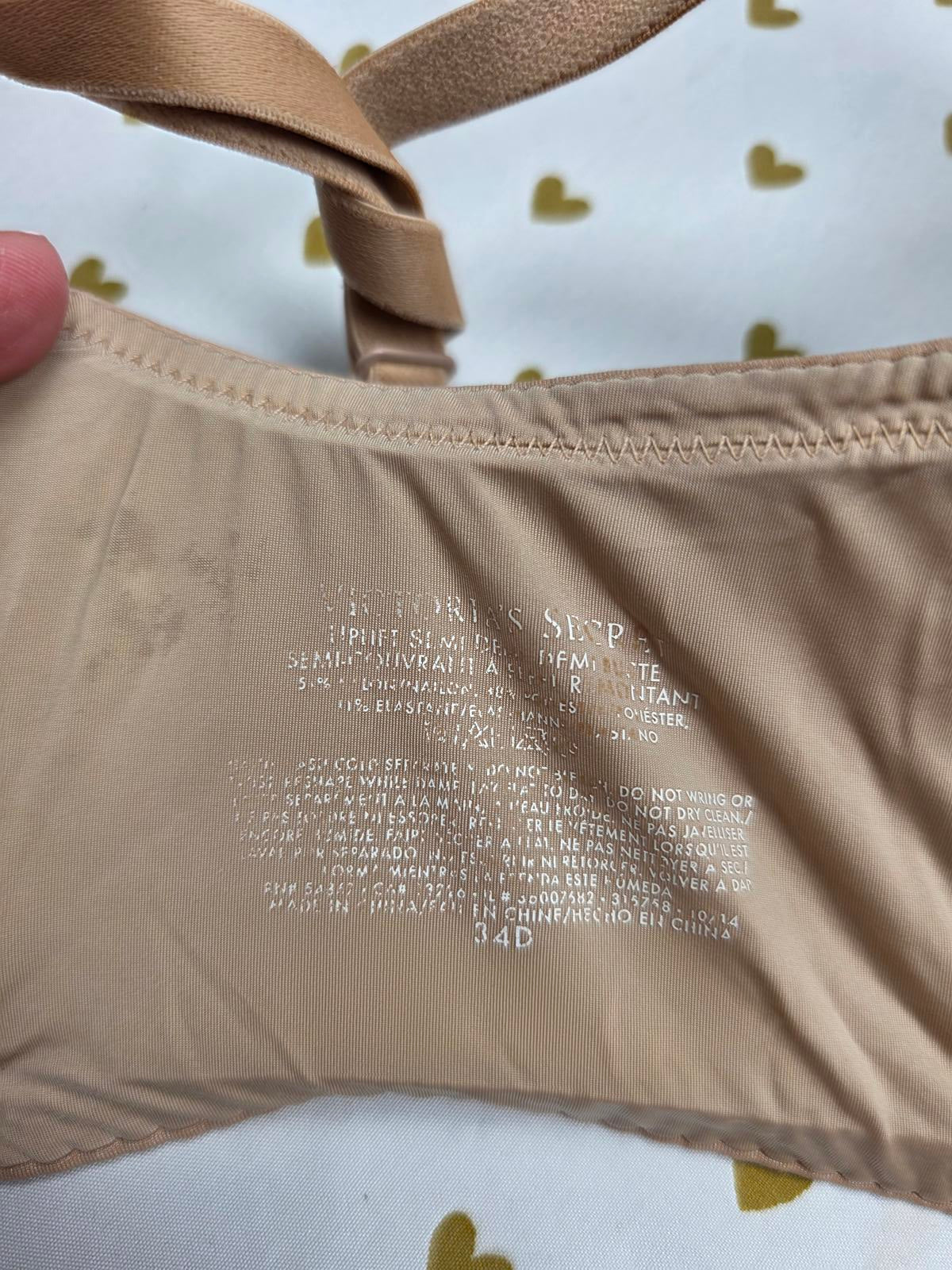 Victorias Secret Brown Uplift Semi Demi Bra 34D