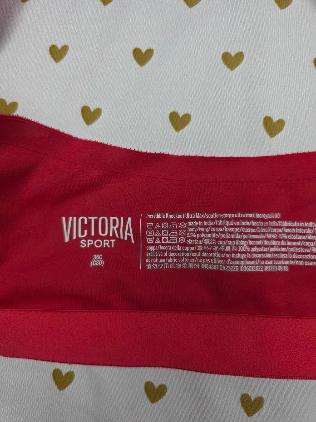 Victorias Secret RED Incredible Knockout Ultra Max Bra 36C Sports Tank