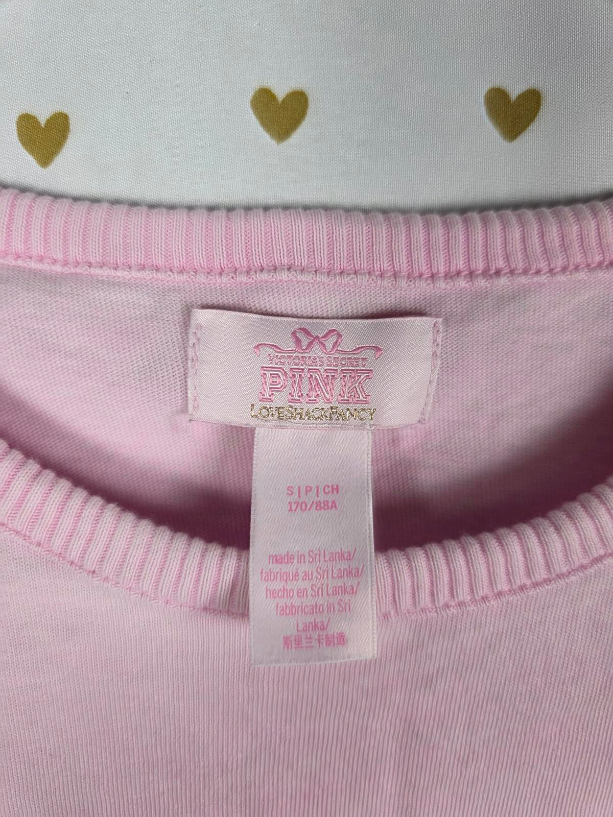 Victorias Secret PINK LOVESHACKFANCY BLING dog Baby Tee SMALL Retro Cotton
