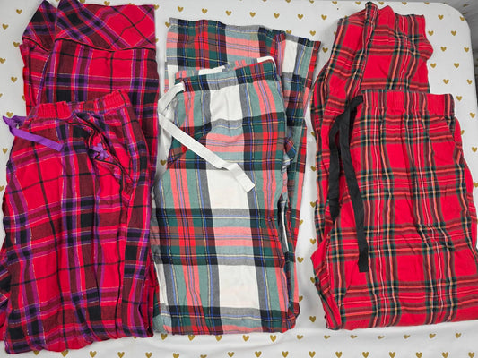 Victorias Secret LOT of 3 XS Plaid Sleep Pants Pajama Bottoms PJ