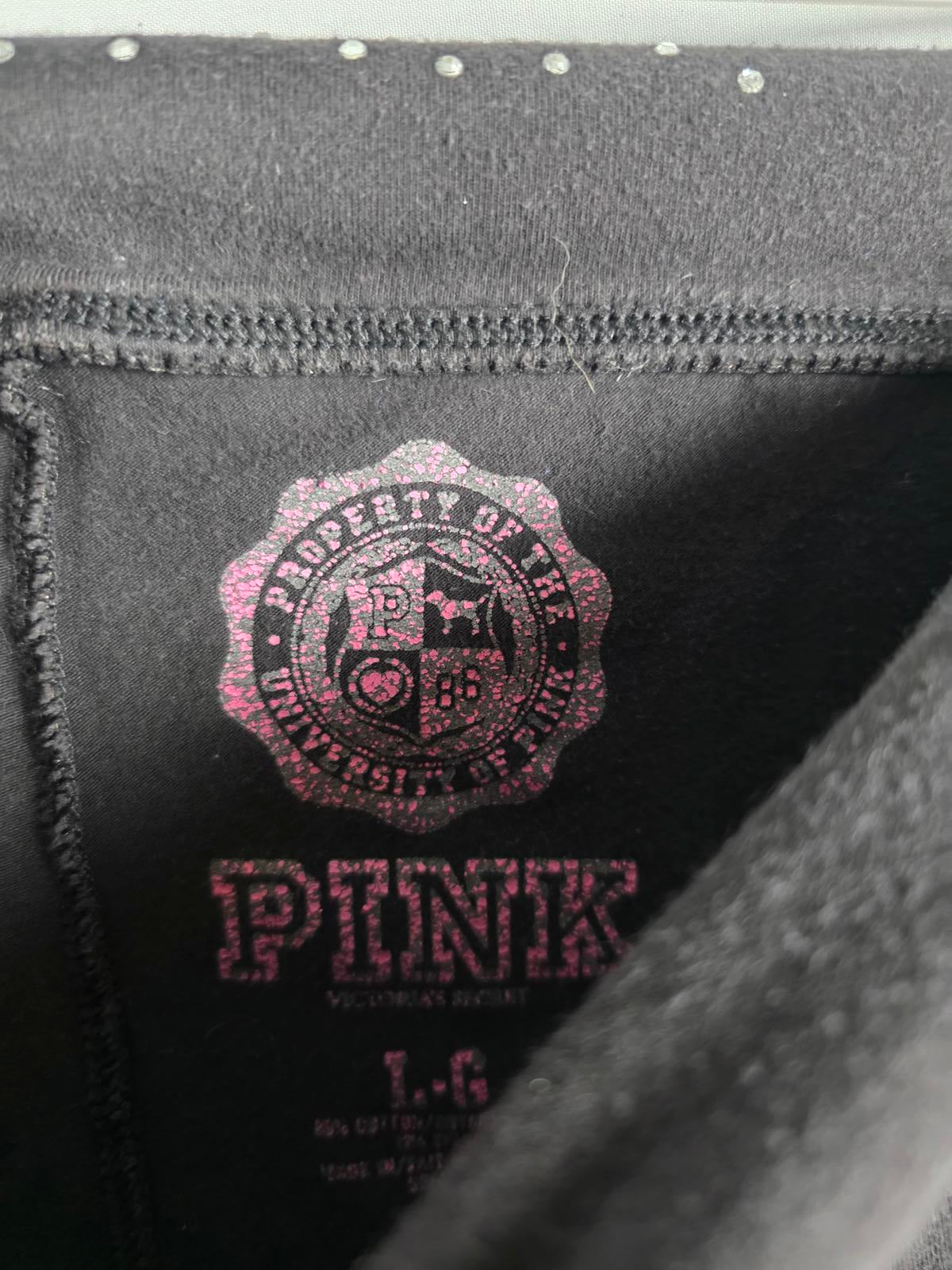 Victorias Secret PINK RARE Vintage Y2k FOLDOVER Yoga Pants BLING large FLARE