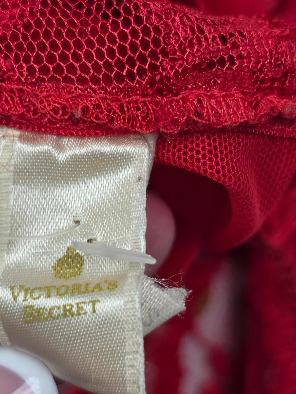 Victorias Secret VINTAGE 90's Gold Label Lace Red Teddy Bodysuit Thong Lingerie