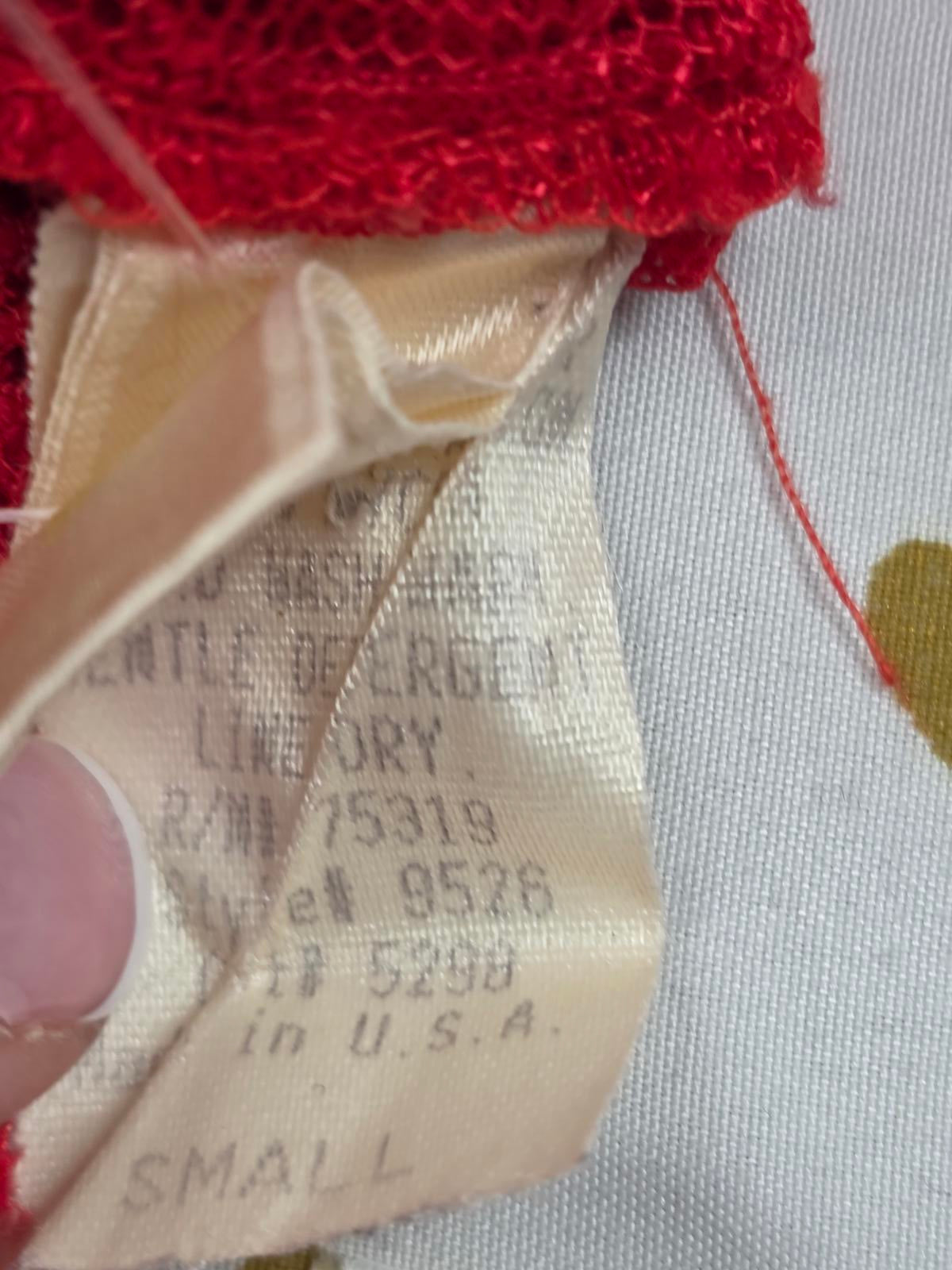 Victorias Secret VINTAGE 90's Gold Label Lace Red Teddy Bodysuit Thong Lingerie