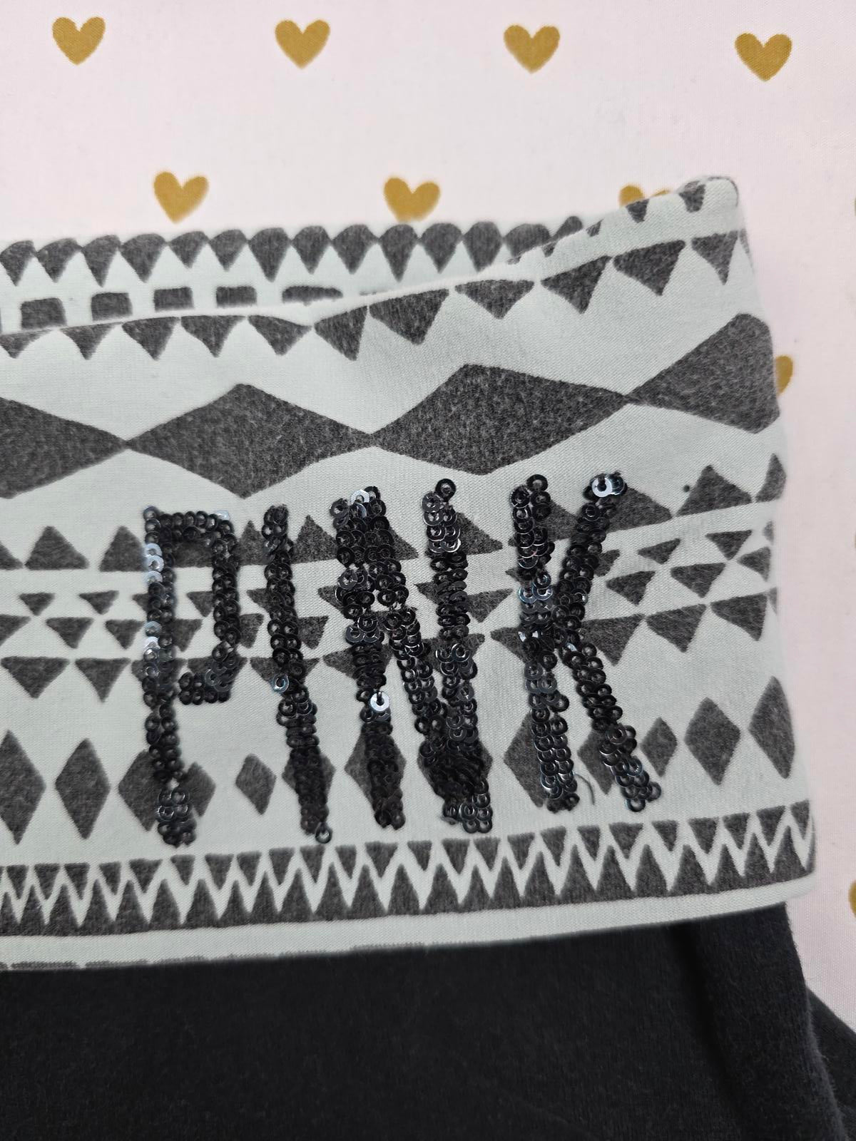 Victorias Secret PINK Bling Aztec FOLDOVER Yoga SHORTS Y2k XS Vintage
