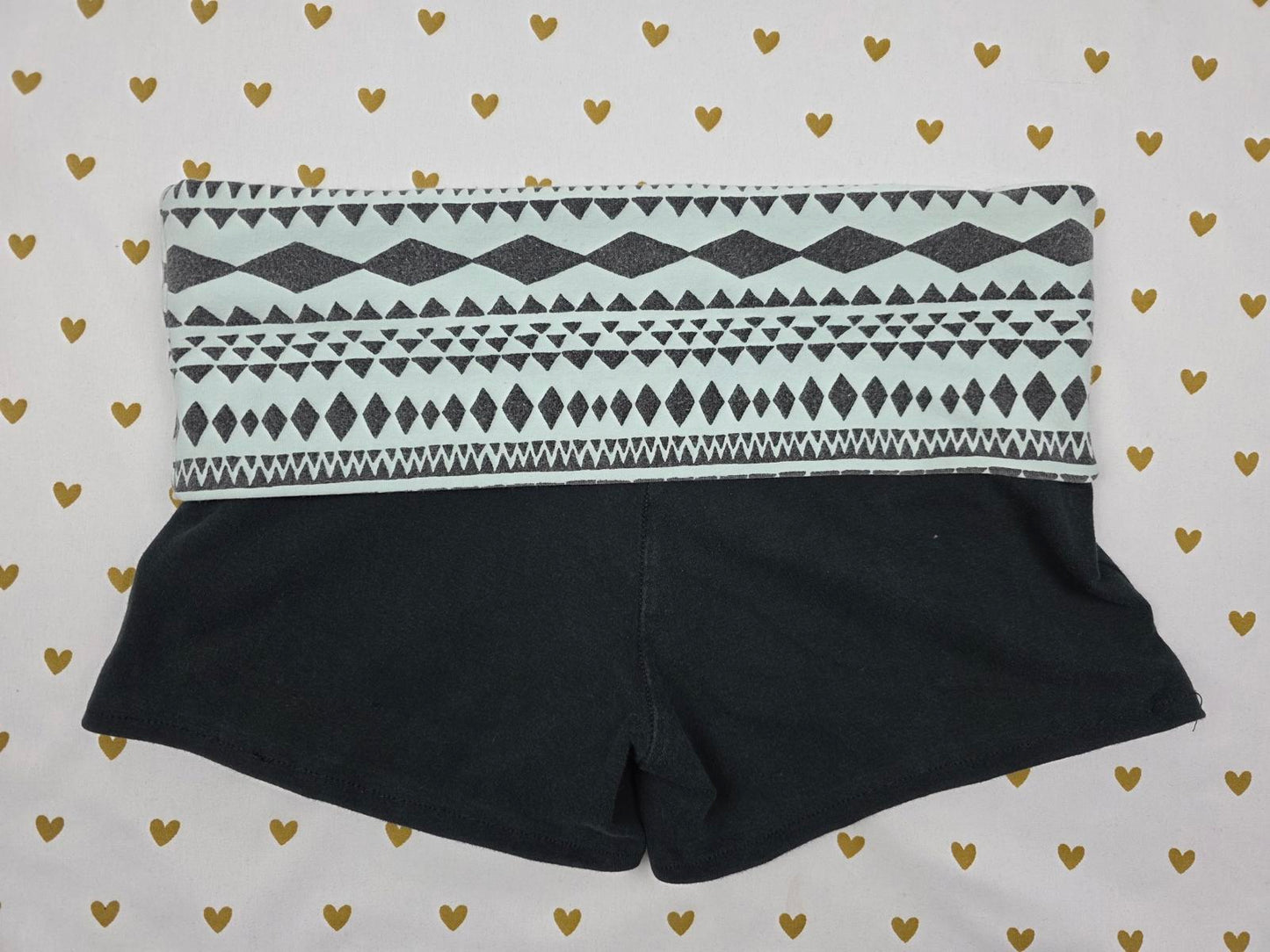 Victorias Secret PINK Bling Aztec FOLDOVER Yoga SHORTS Y2k XS Vintage