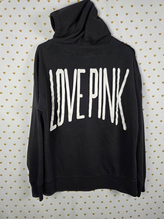 Victorias Secret Pink Heart 86 Full Zip Hoodie Jacket Vintage Y2k SMALL