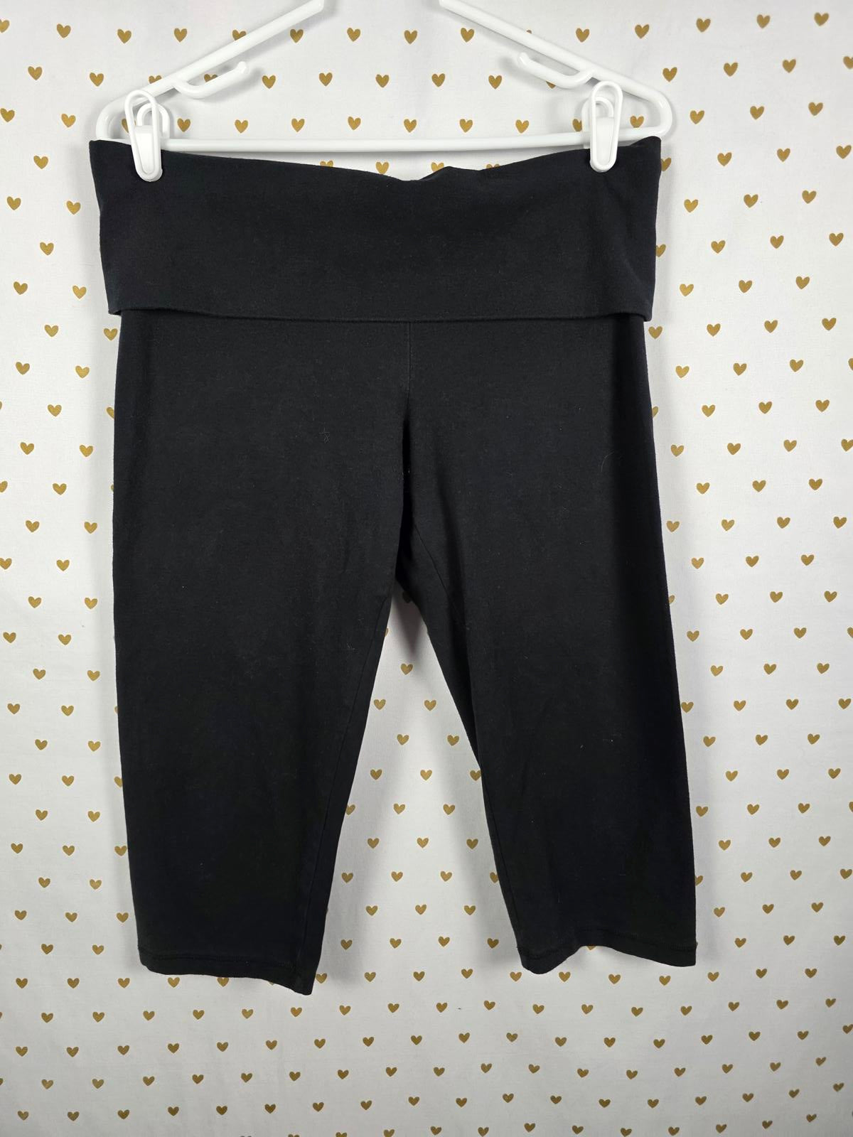 Victorias Secret PINK LOVE Foldover Yoga Pants Y2k Vintage Capri Leggings Large