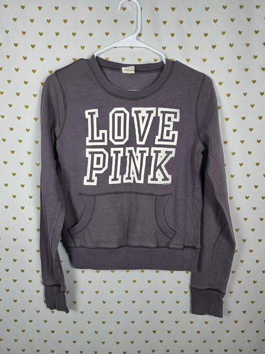 Victorias Secret Pink Vintage Y2K Front Pocket Logo Sweater Shirt XS