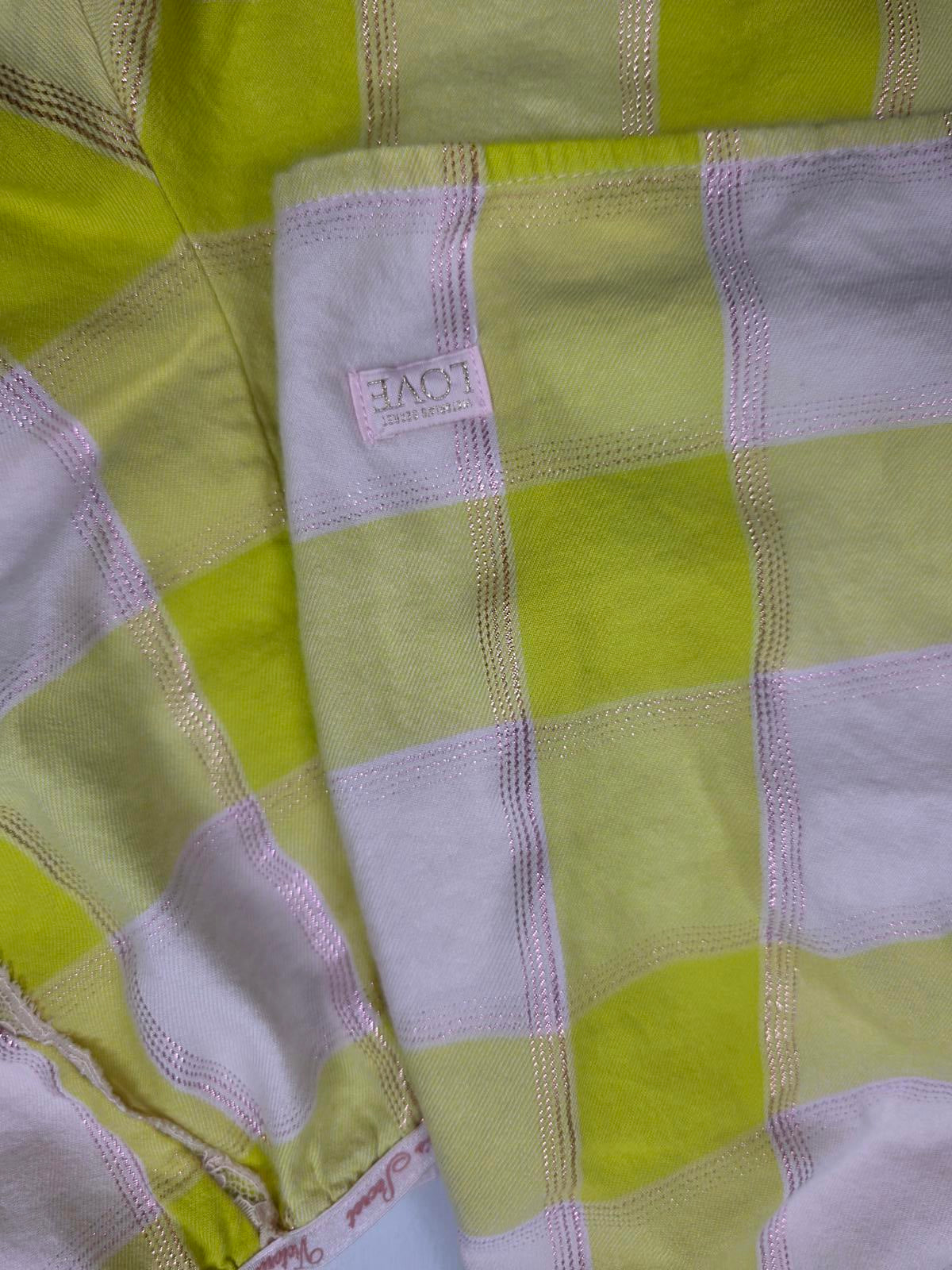 Victorias Secret PLAID Sleep Set Tank Shorts Pajama PJ 2Pc MEDIUM Yellow