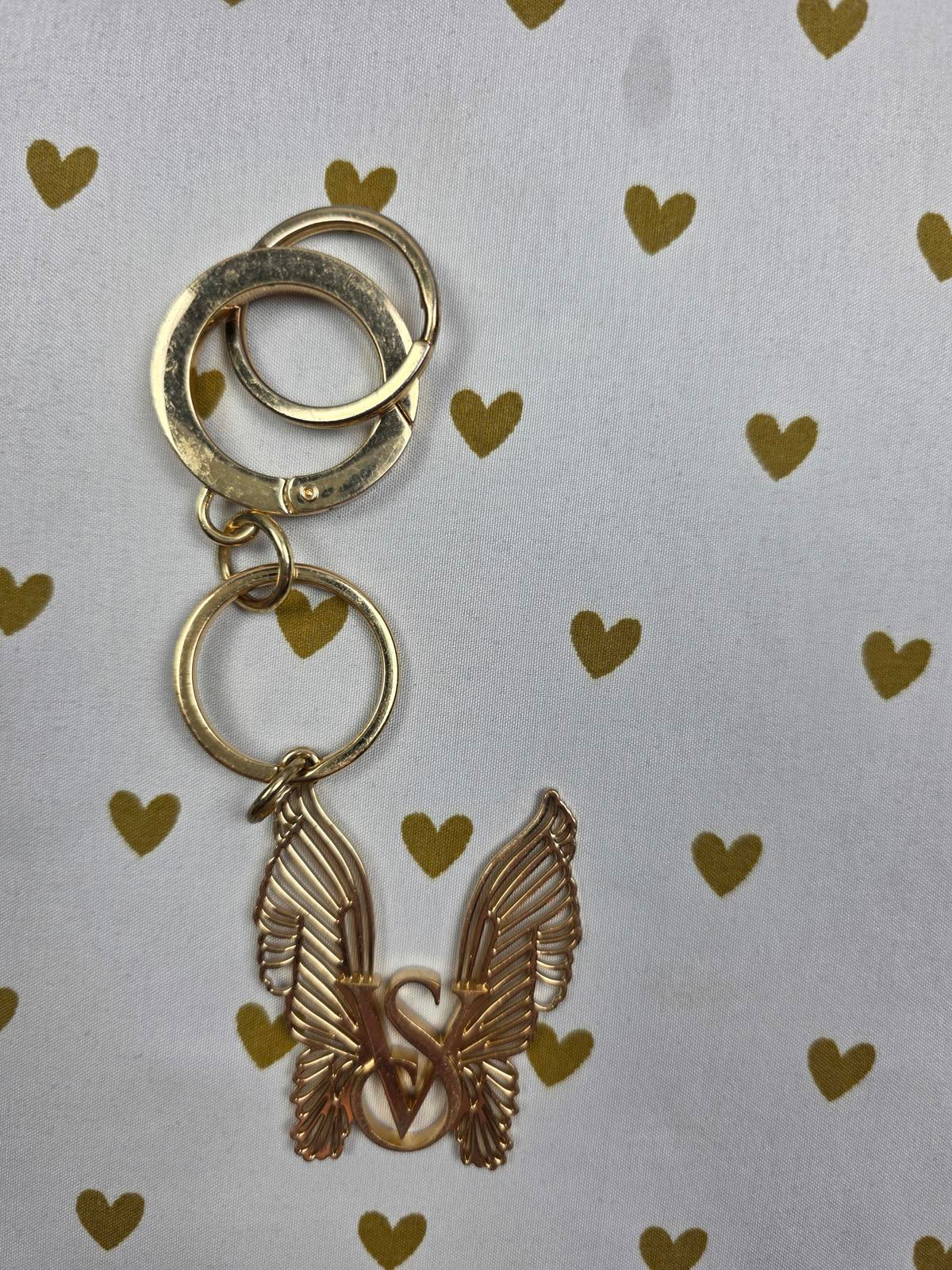 Victorias Secret Gold Dreams Wings Keychain Purse Charm Key Chain
