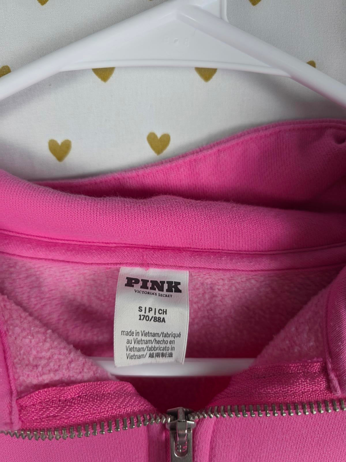 Victorias Secret Pink Gradient Quarter Zip Sweater Shirt SMALL