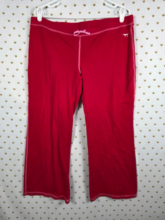 Victorias Secret PINK Vintage 100% Cotton Red Sweats Sweatpants Y2K Large lounge