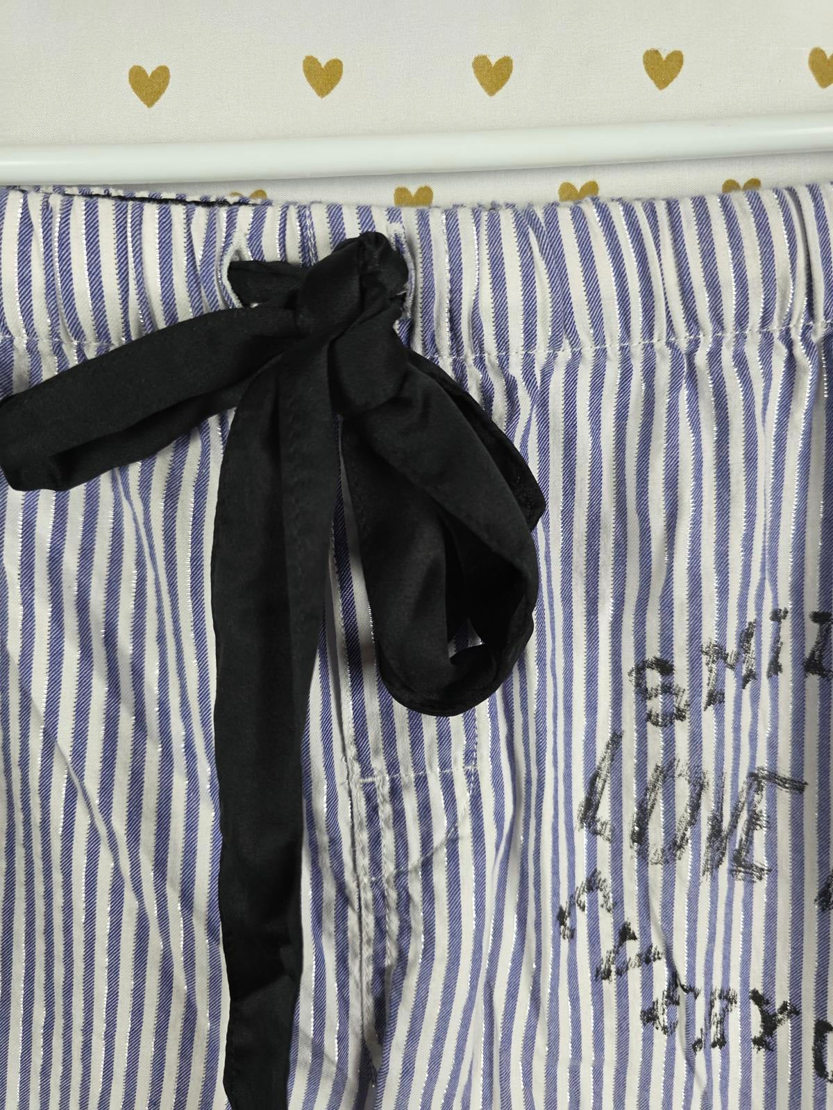 Victorias Secret VINTAGE Y2k Striped Sleep Pajama Pants Blue XS PJ