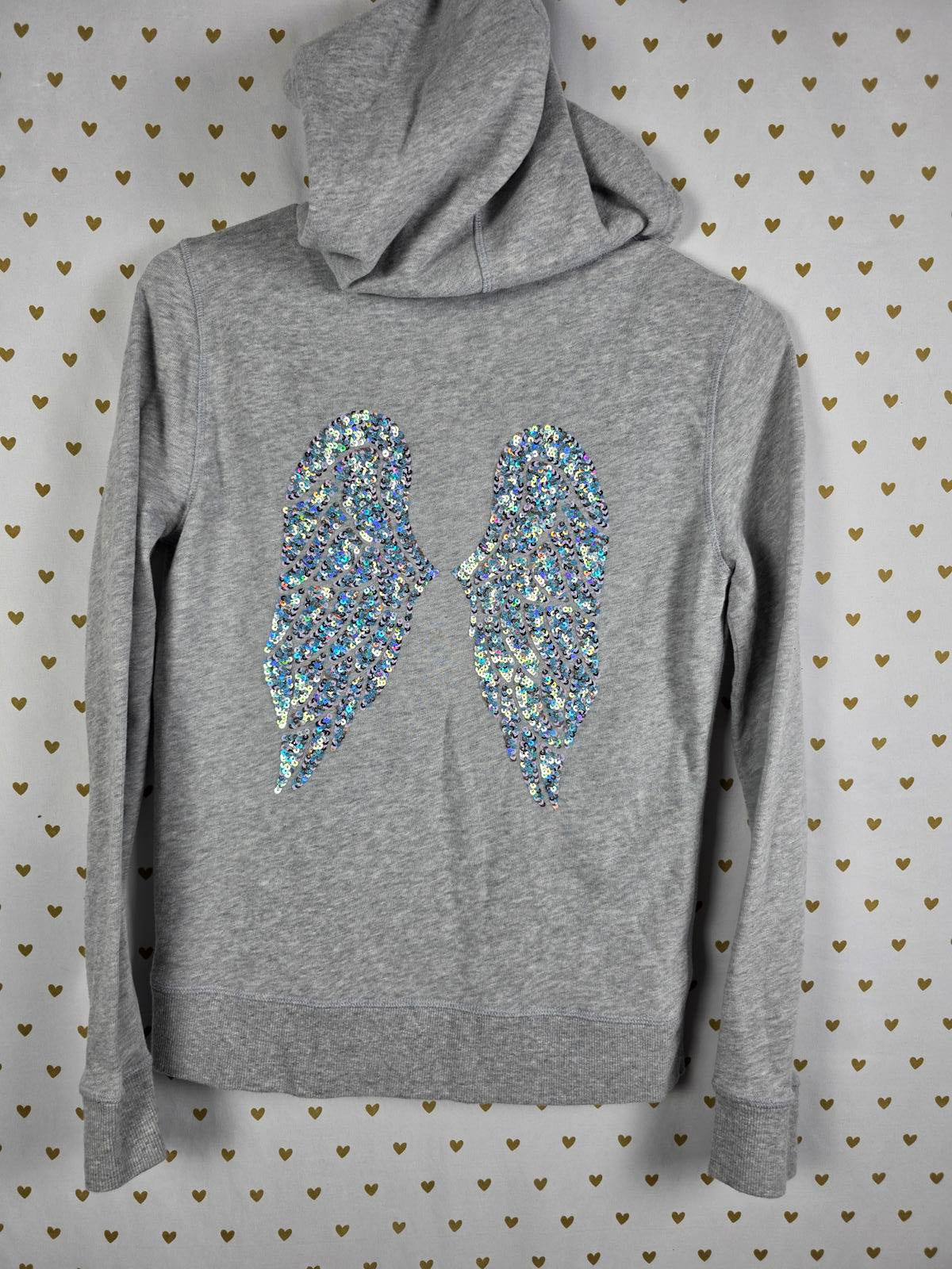 Victorias Secret BLING WINGS Sequined Hoodie Jacket Full Zip XS