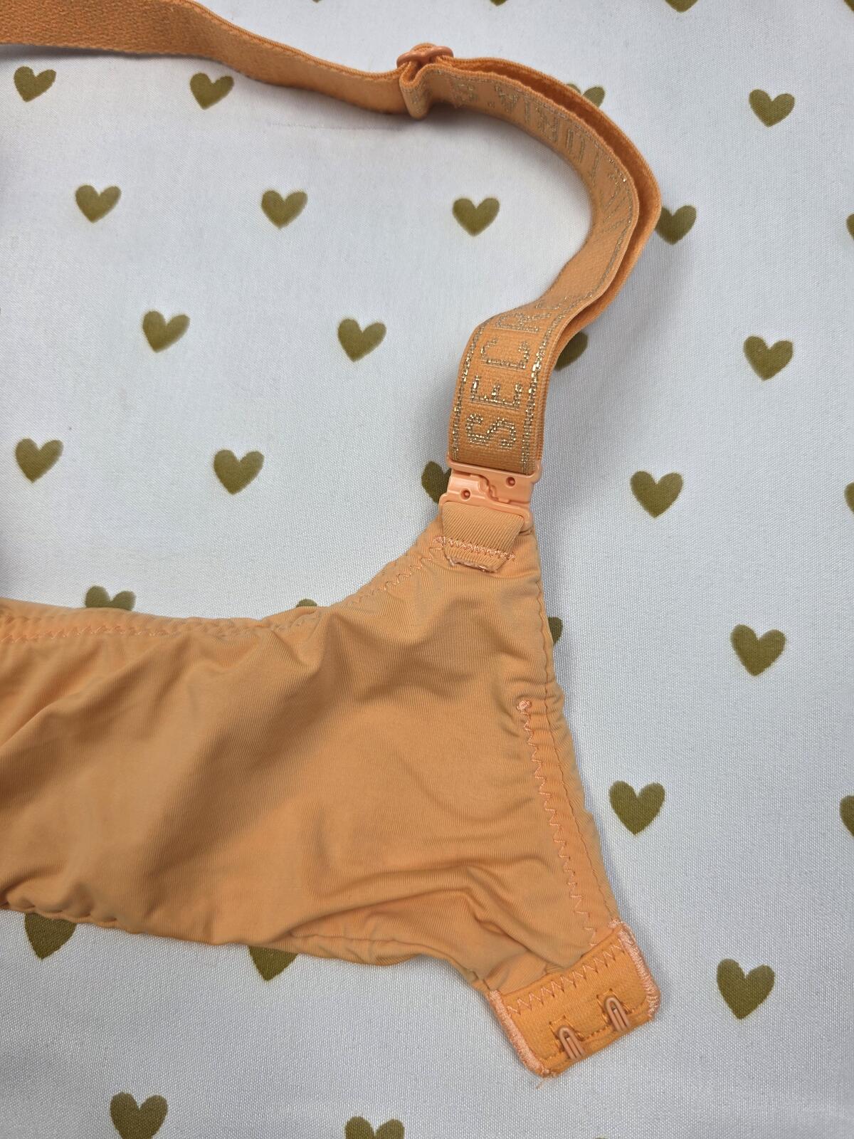 Victorias Secret Orange T Shirt Push Up Full Coverage Bra 34B