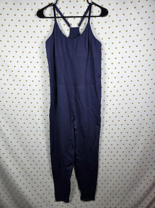 Victorias Secret PINK ACTIVE JUMPSUIT Navy Seamless Workout Bodysuit XL