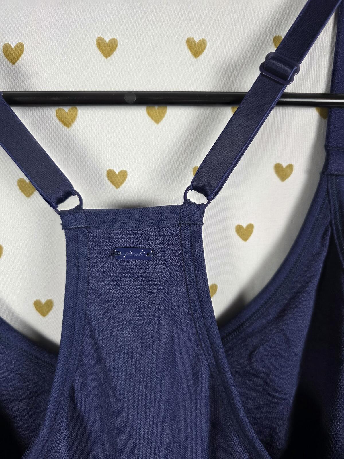 Victorias Secret PINK ACTIVE JUMPSUIT Navy Seamless Workout Bodysuit XL
