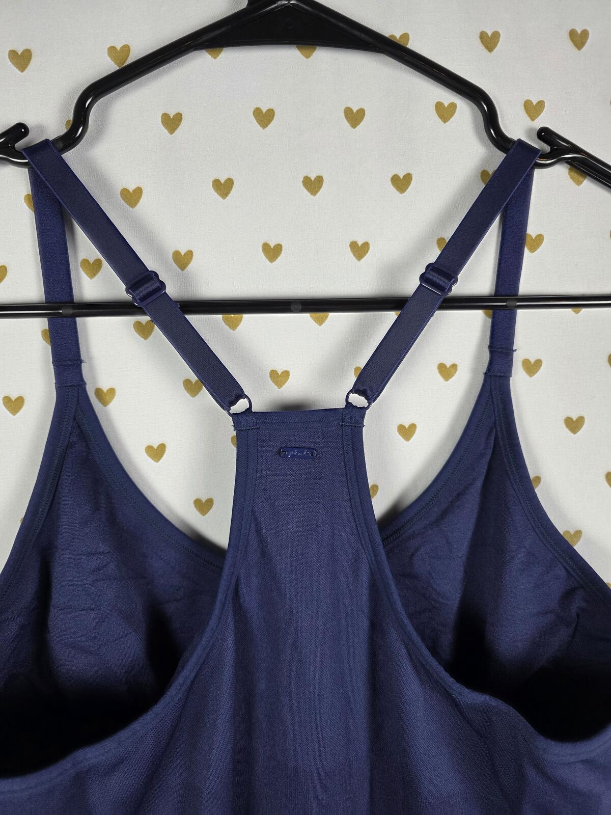 Victorias Secret PINK ACTIVE JUMPSUIT Navy Seamless Workout Bodysuit XL