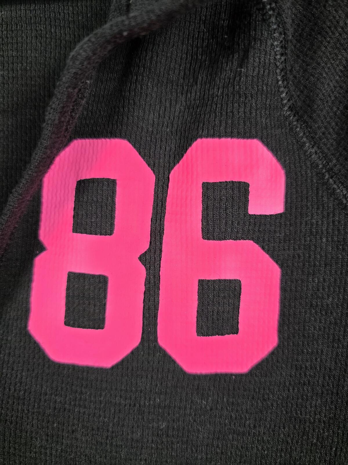 Victorias Secret Pink Thermal V neck Hooded Long Sleeve Tee Shirt Small
