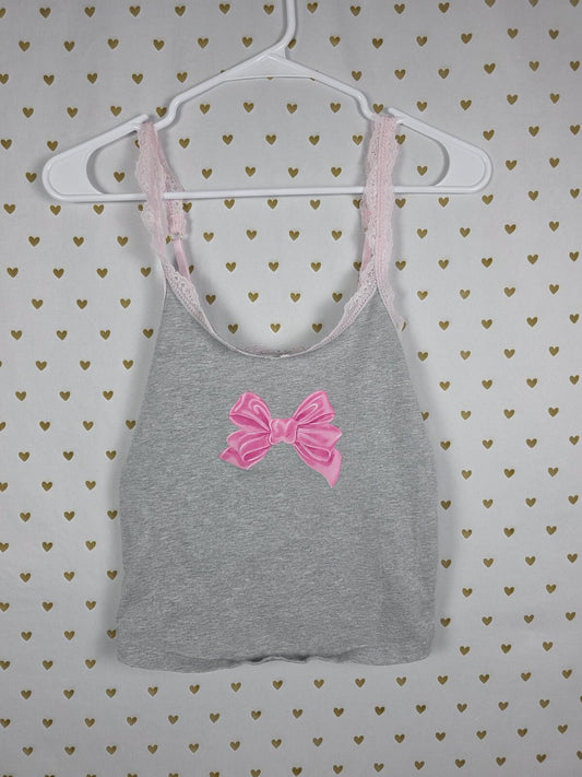Victorias Secret PINK LOVESHACKFANCY Tank Top Bow SMALL Cotton Cami