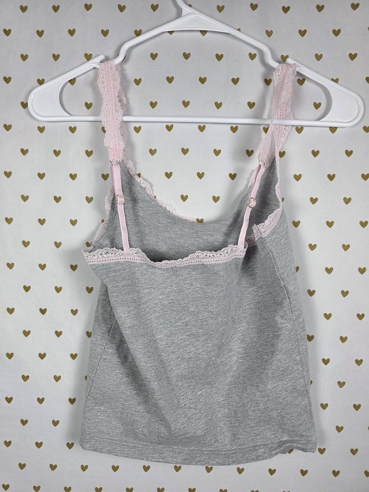 Victorias Secret PINK LOVESHACKFANCY Tank Top Bow SMALL Cotton Cami