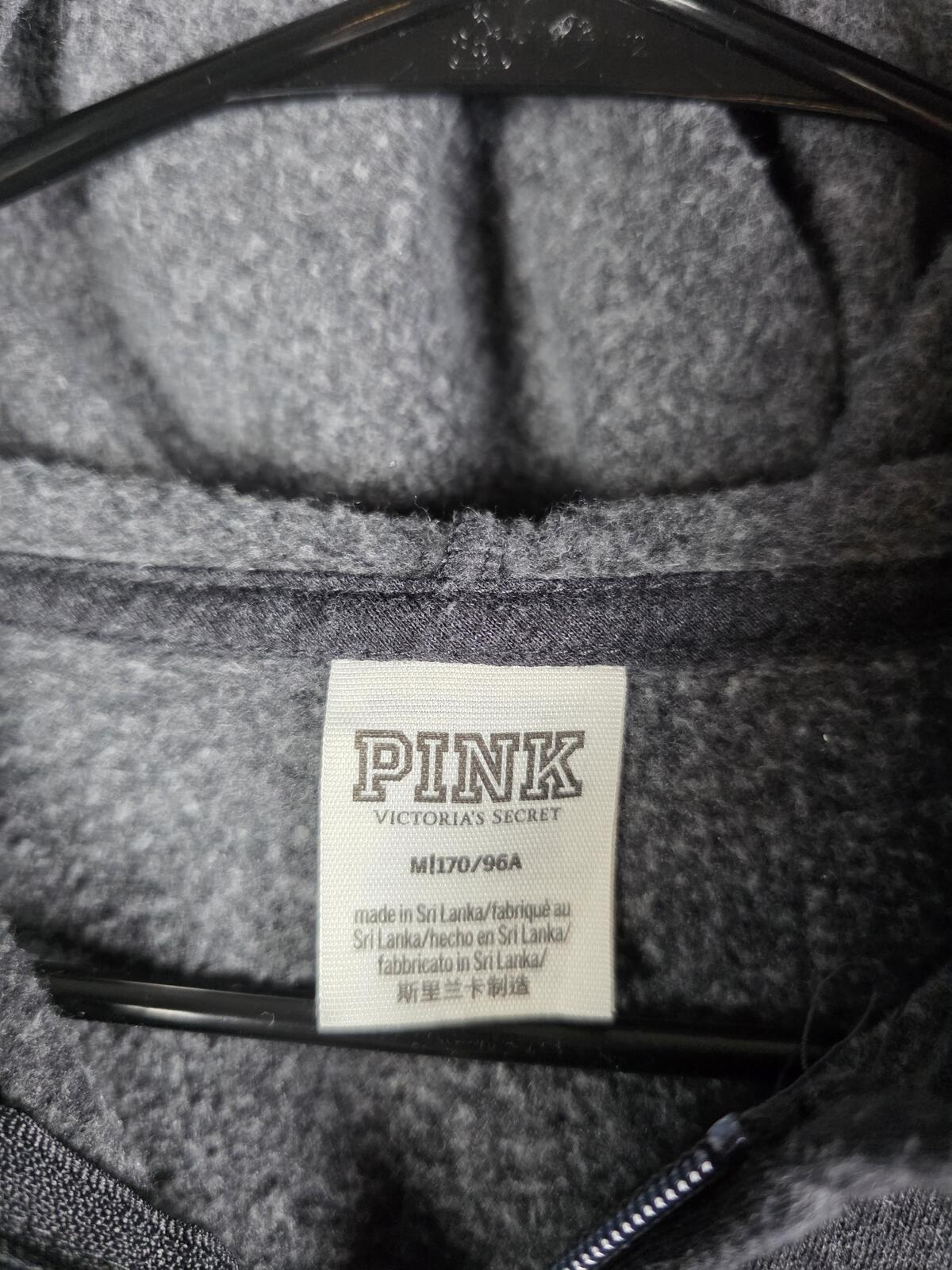 Victorias Secret Pink GLITTER Hoodie Sweats SET 2pc Full Zip MEDIUM Bling Jogger