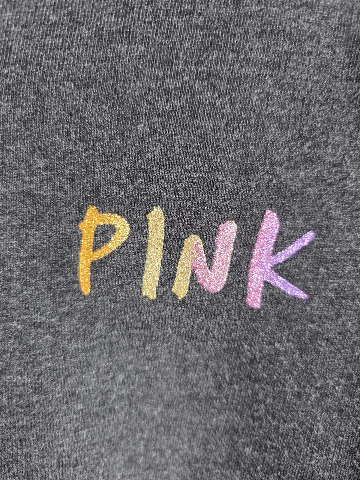 Victorias Secret Pink GLITTER Hoodie Sweats SET 2pc Full Zip MEDIUM Bling Jogger