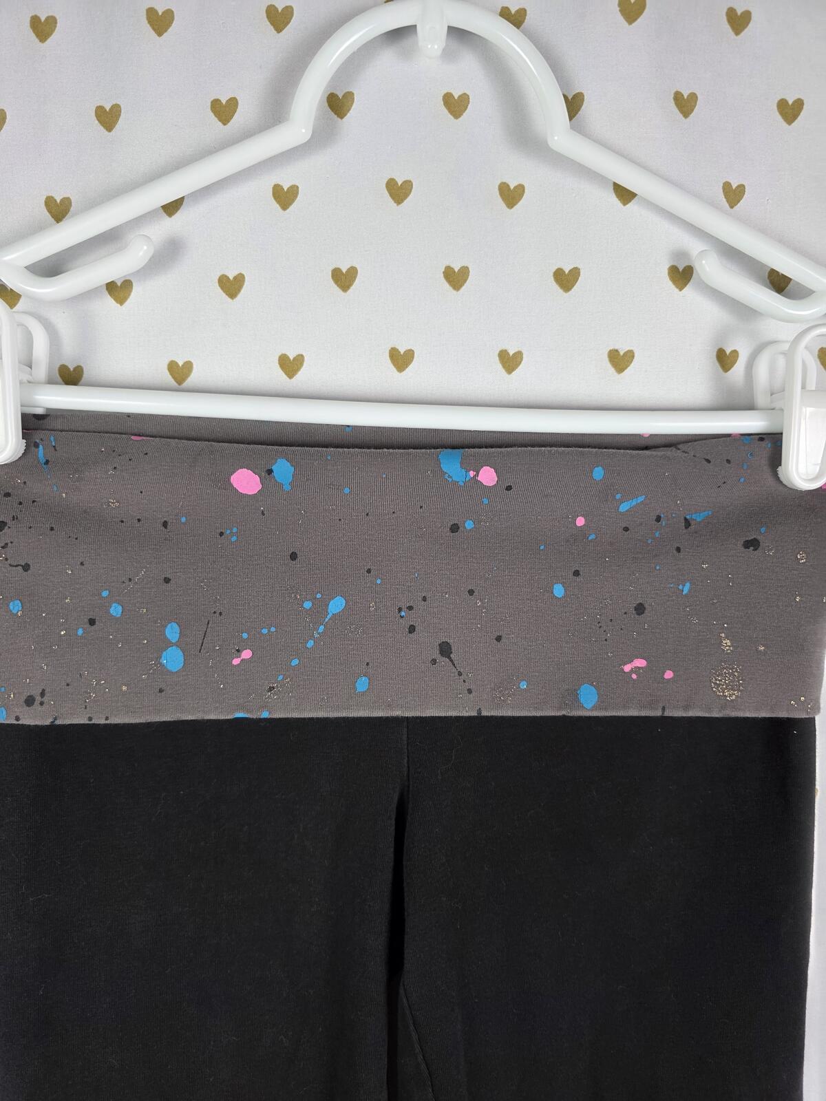 Victorias Secret PINK VINTAGE FOLDOVER Capri Yoga Pants PAINT SPLATTER Y2k XS