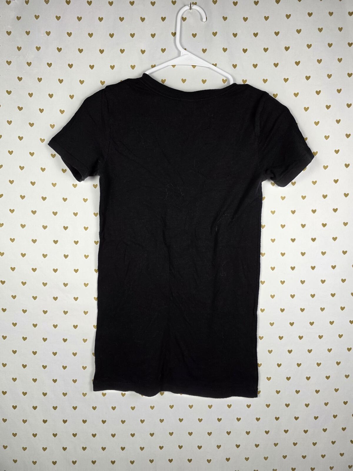 Victorias Secret PINK BLING HEART Logo Sequined Y2k VINTAGE Tee Shirt V Neck XS
