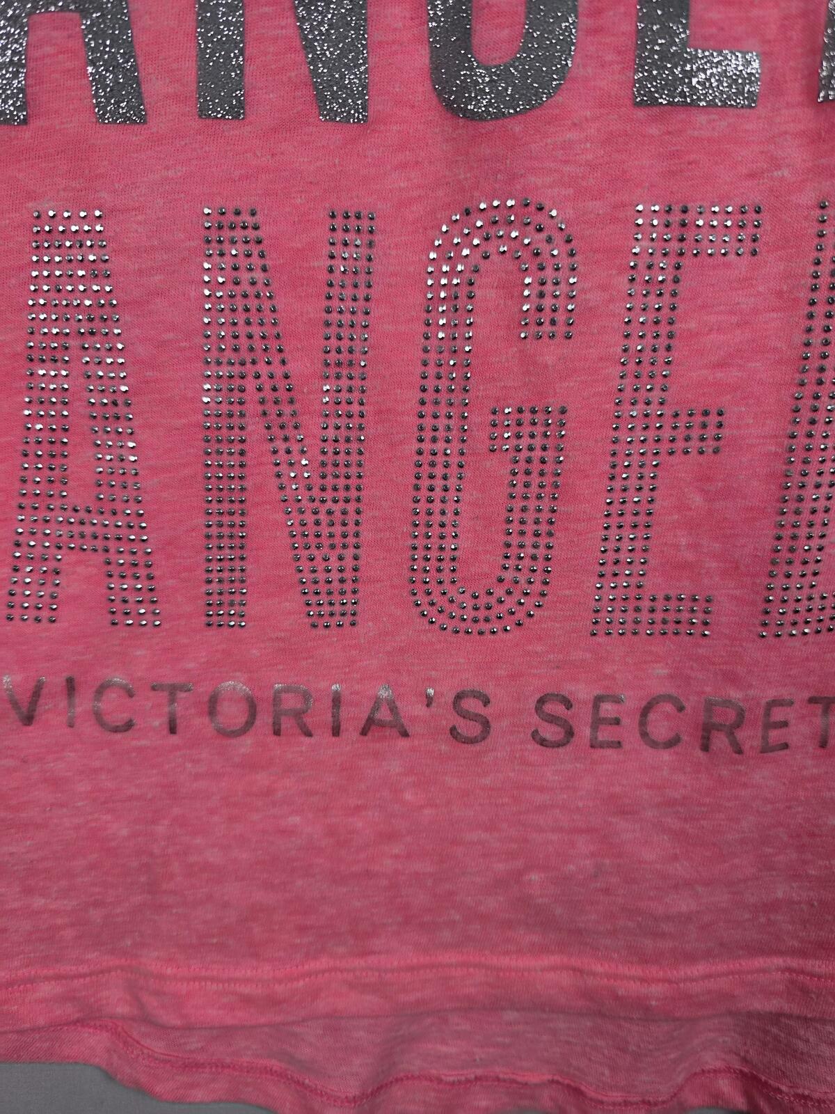 Victorias Secret ANGEL BLING WINGS Neon V neck SUPERMODEL ESSENTIALS Tee Shirt