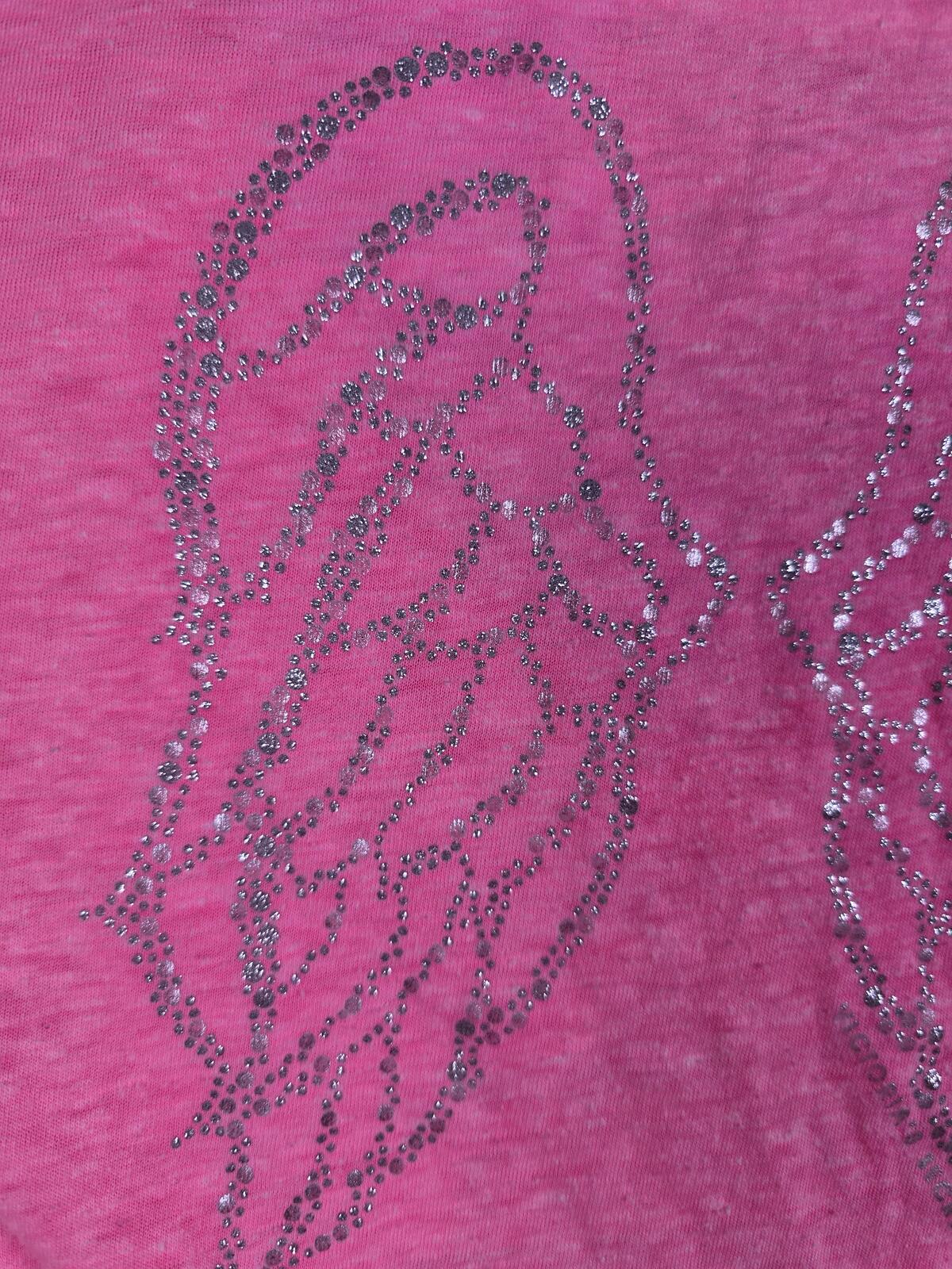 Victorias Secret ANGEL BLING WINGS Neon V neck SUPERMODEL ESSENTIALS Tee Shirt