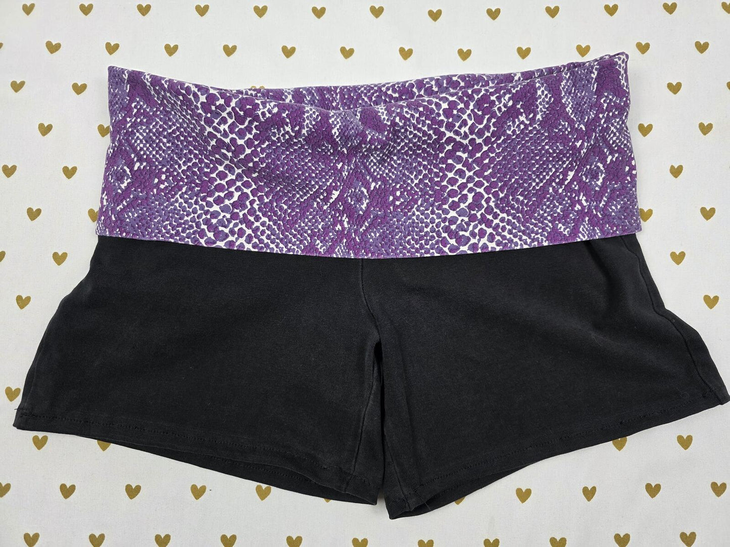 Victorias Secret PINK BLING Foldover YOGA SHORTS SNAKE PRINT SMALL