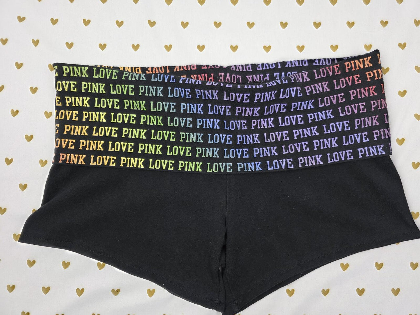 Victorias Secret RAINBOW BLING Foldover Shorts Y2k Sequined MEDIUM