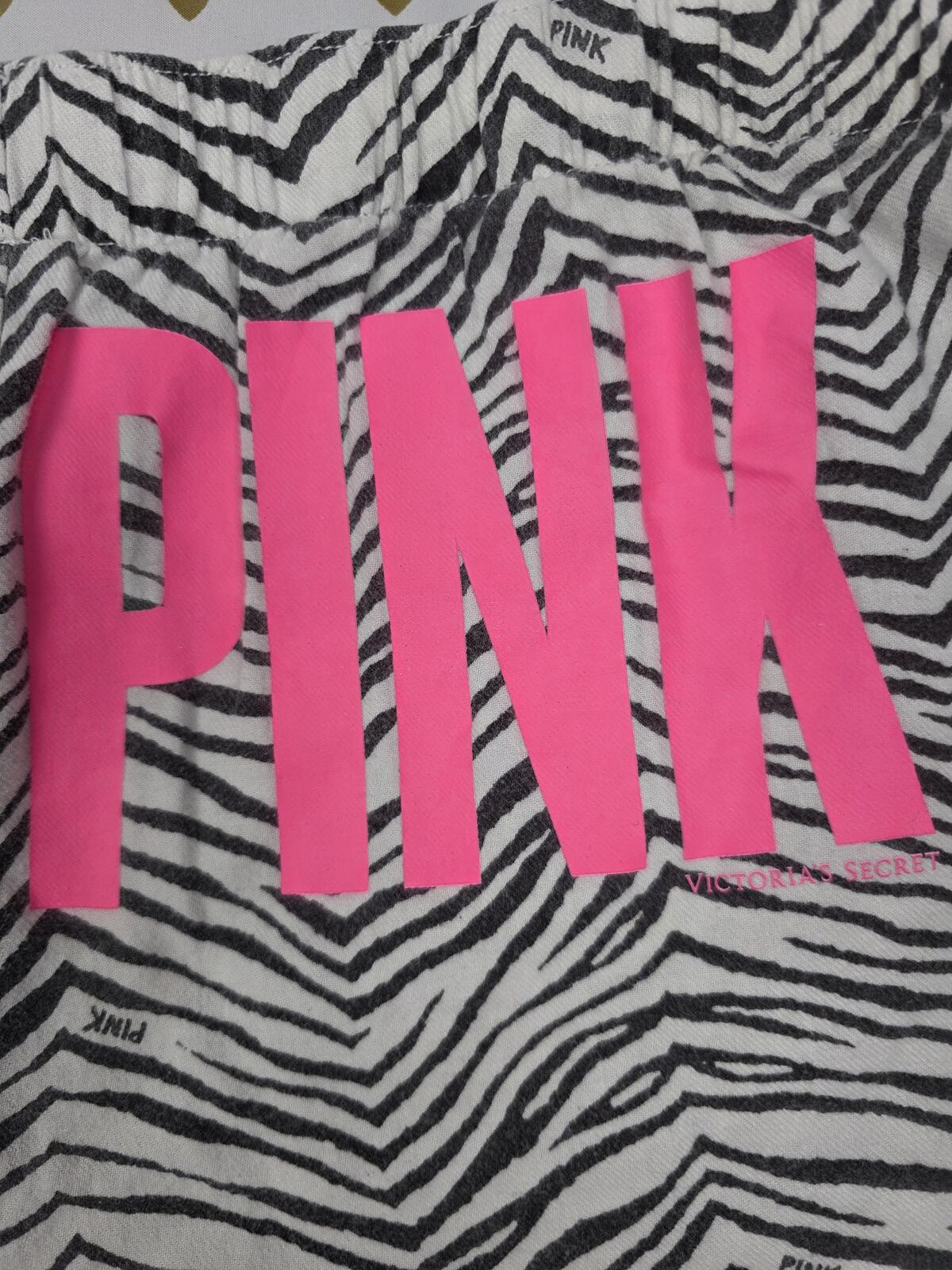 Victorias Secret PINK VINTAGE Zebra LOVE Heart Y2K Sleep Shorts PJ Bottoms MED