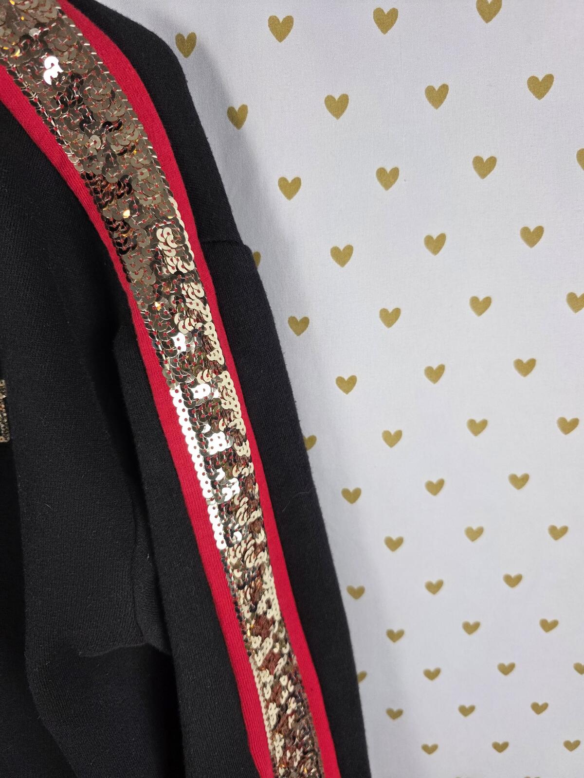 Victorias Secret Pink BLING Special Edition ROSE Sequined Hoodie Sweater MEDIUM