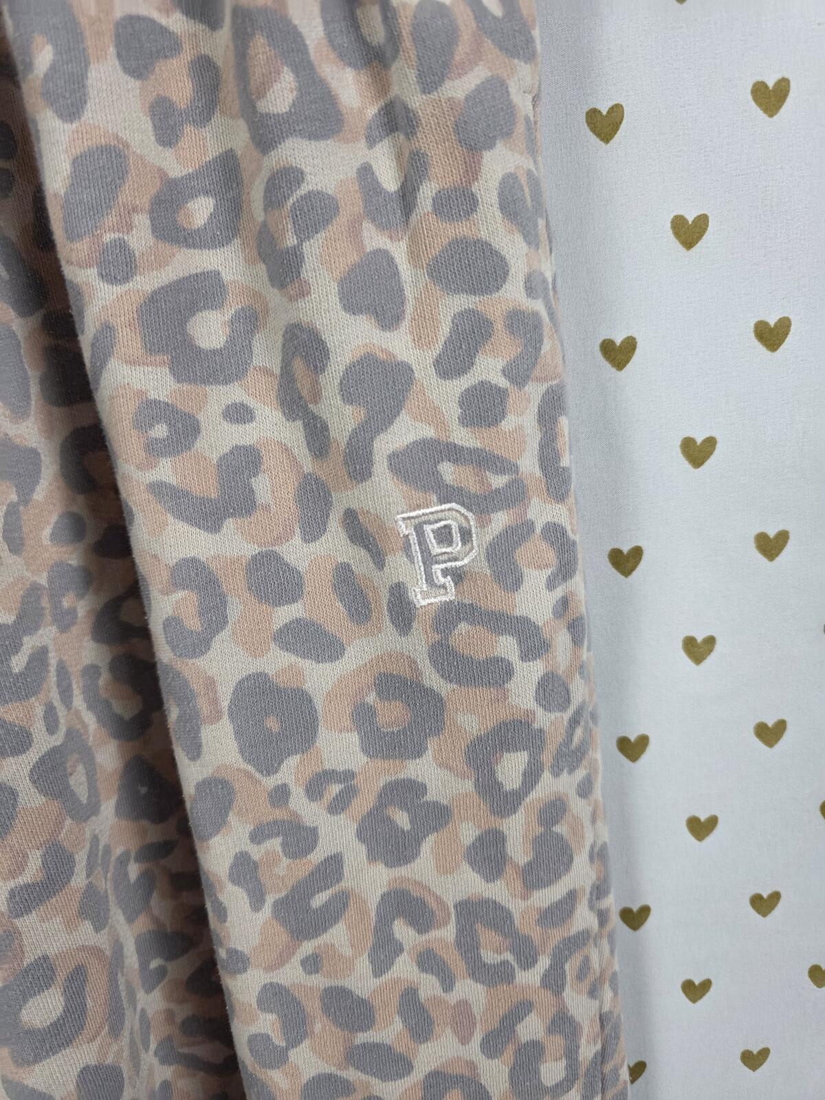 Victorias Secret PINK LEOPARD CHEETAH super Soft comfy Joggers Sweats Sweatpans