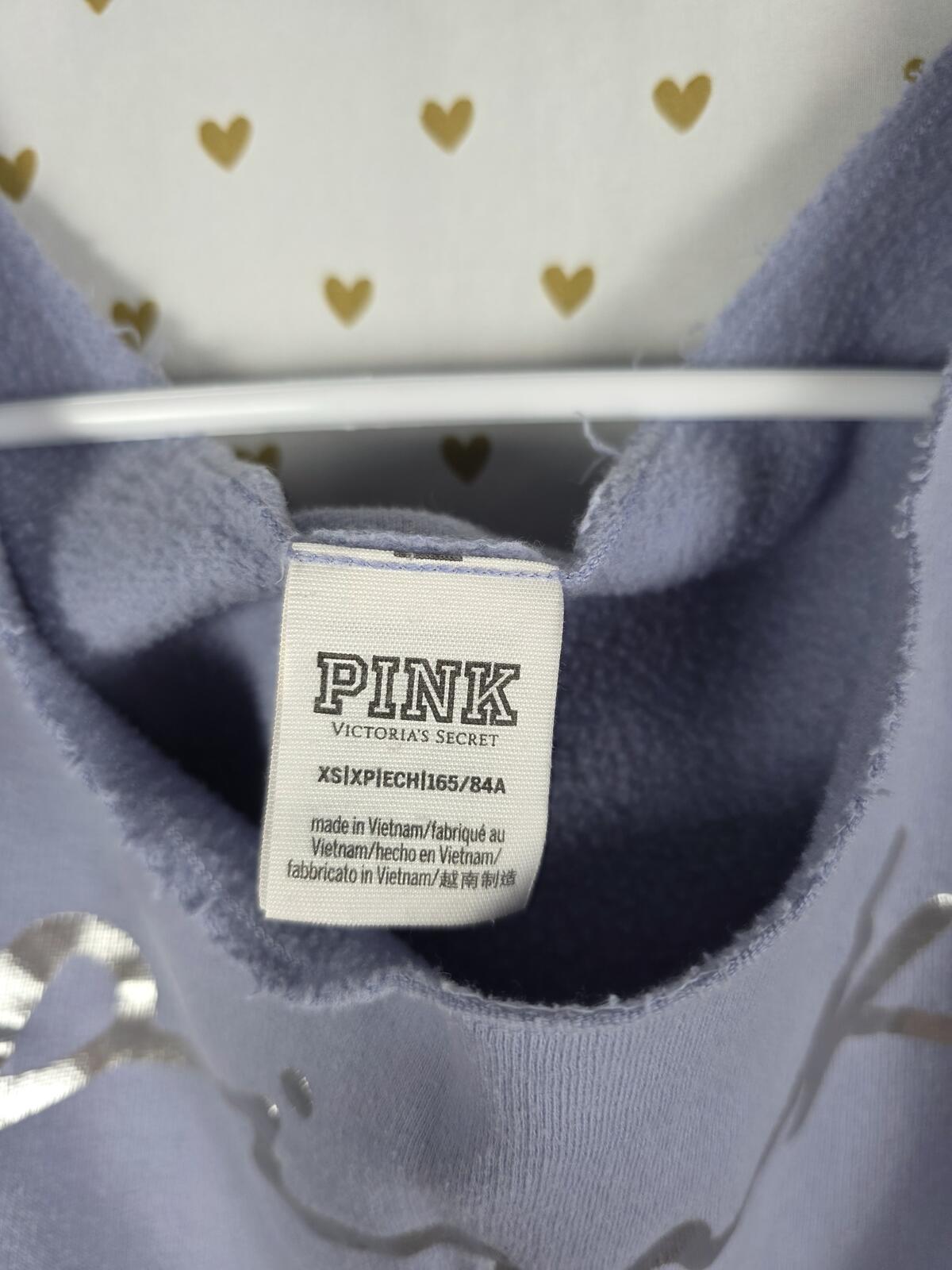 Victorias Secret Pink 2PC SET Sweater Sweats Joggers Sweatpants Fil Logo XS