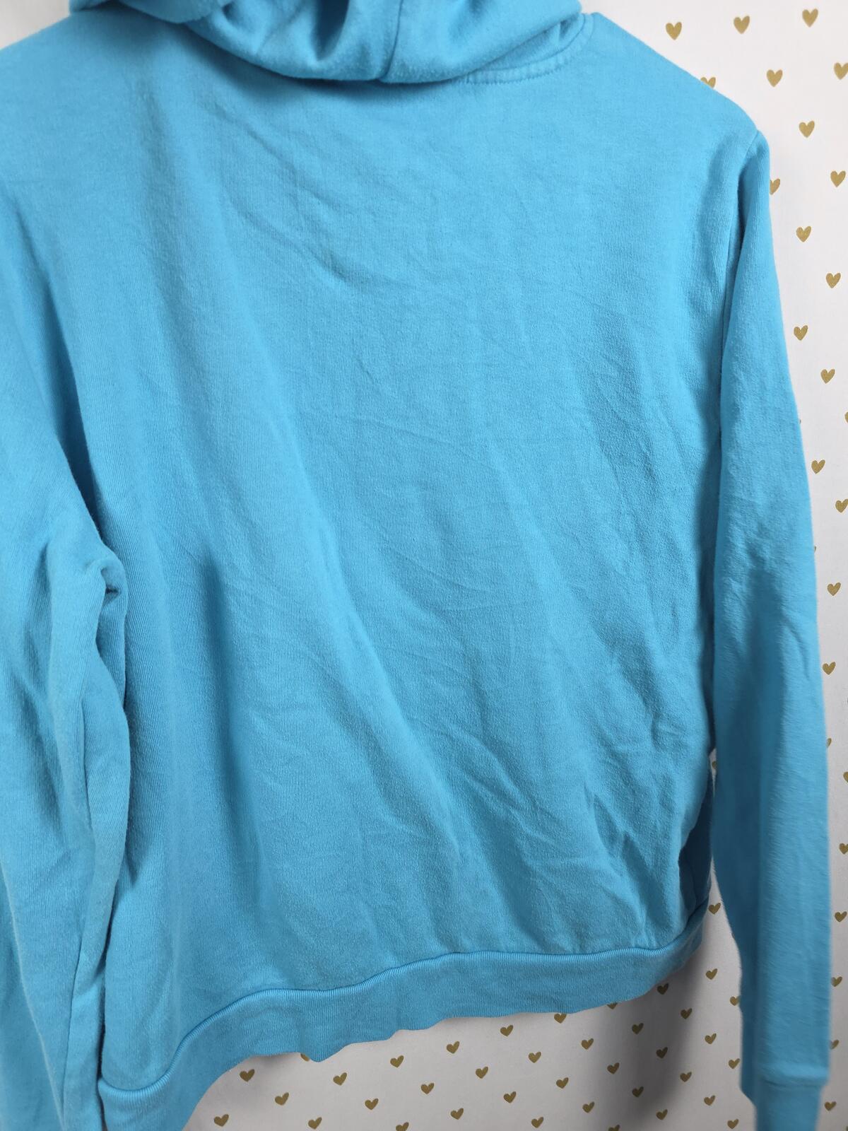 Victorias Secret Pink Light Blue Full Zip Hoodie Jacket Logo LARGE