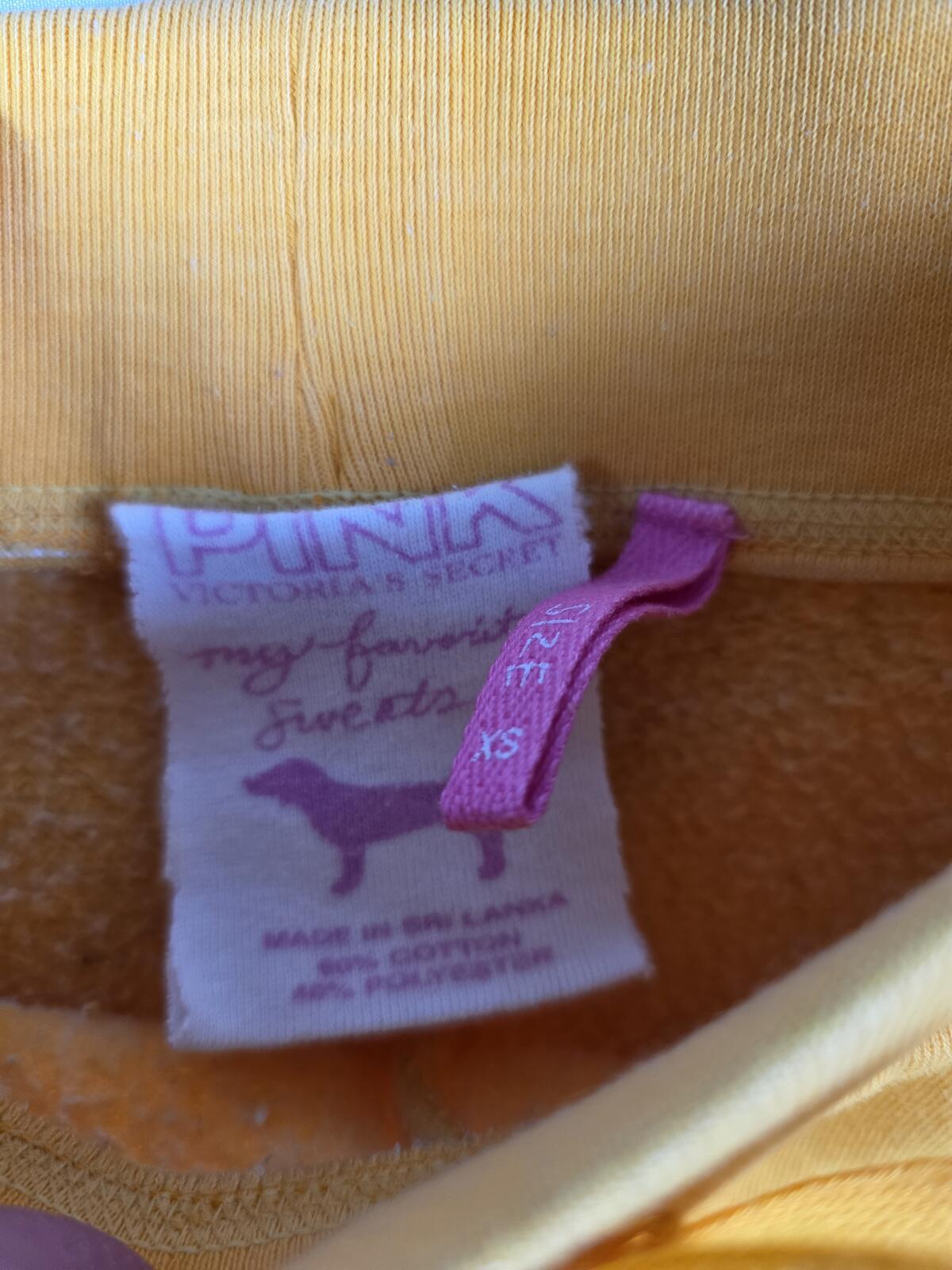 Victorias Secret PINK VINTAGE Embroidered Joggers Sweats Y2K Yellow XS