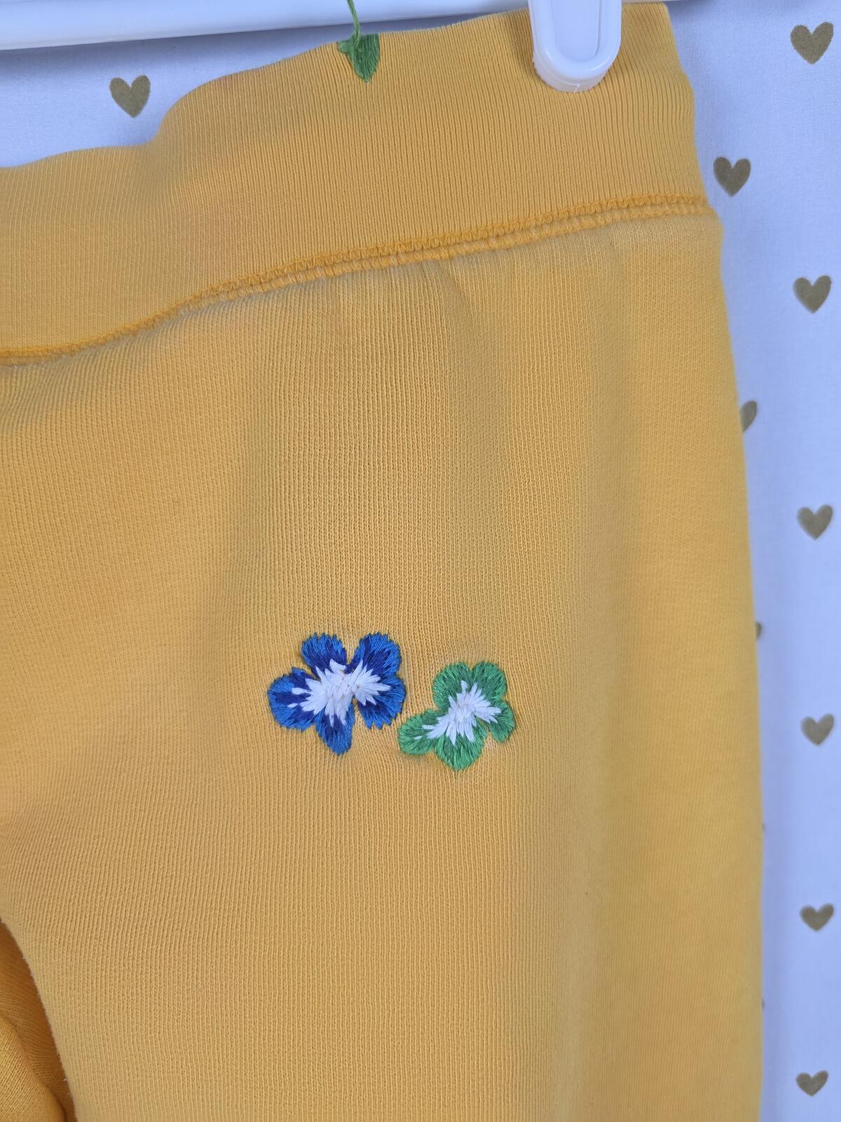 Victorias Secret PINK VINTAGE Embroidered Joggers Sweats Y2K Yellow XS