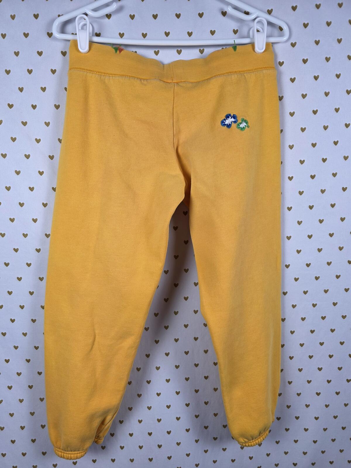 Victorias Secret PINK VINTAGE Embroidered Joggers Sweats Y2K Yellow XS
