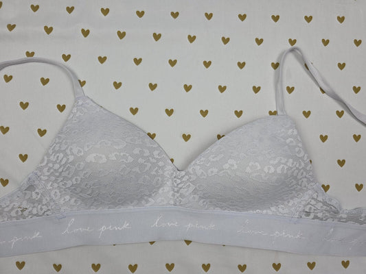 Victorias Secret PINK Leopard Logo Bra Wireless Lightly Lined 32B
