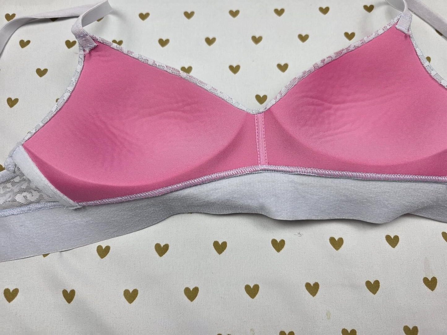 Victorias Secret PINK Leopard Logo Bra Wireless Lightly Lined 32B