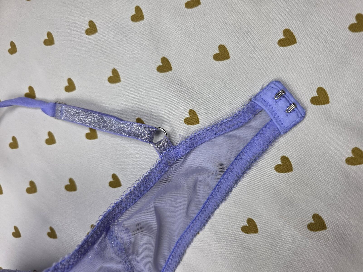 Victorias Secret DREAM ANGELS Purple Lace PADDED DEMI BALCONETTE BRA 32D