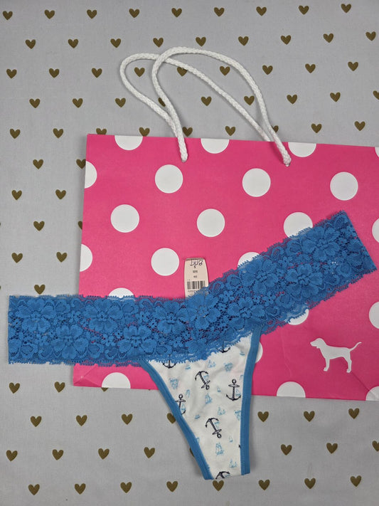 Victorias Secret PINK NEW Vintage NWT Low Rise Thong Panties Lacey Small